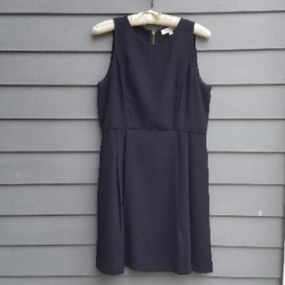 Loft Black Dress with Back Zip Size 10